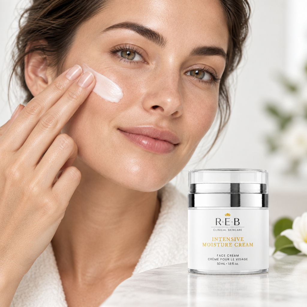 Intensive Moisture Cream applied to a face
